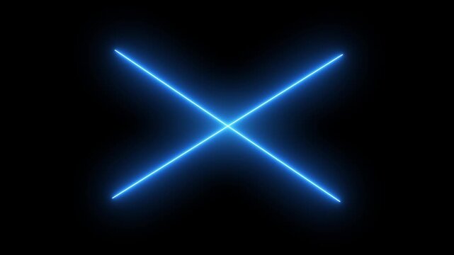 neon red cross icon animated on a black background.