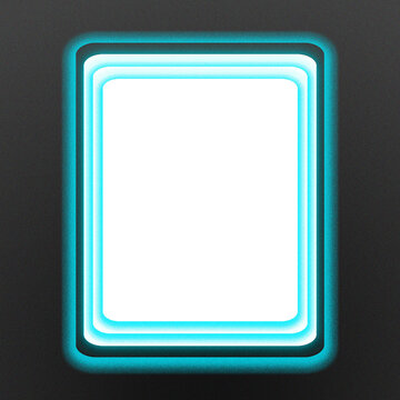 Blue light ractangle fream in grainy black background. PNG grainy texture background. Ractangle PNG. Squre size for use Social Media post template