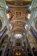 Fototapeta premium Interior vault frescoes of St. Paul's Cathedral - Mdina, Malta