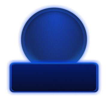 Blue Glossy Circle and Ractangle PNG Shape grainy texture 3D. Light glowing blue. Modern smooth flowing mesh. Design backdrop template banner.&nbsp;