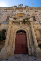 Fototapeta premium Mdina Local Council building facade - Mdina, Malta