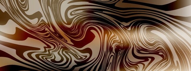 Fototapeta premium Abstract marbled background with earthy tones: metallic bronze, copper, brown, and deep red swirls. Fluid wave pattern and liquid texture.