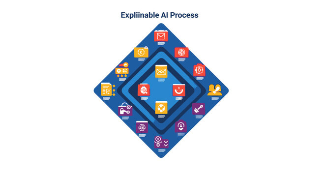 Explainable AI Process Flowchart with Icons