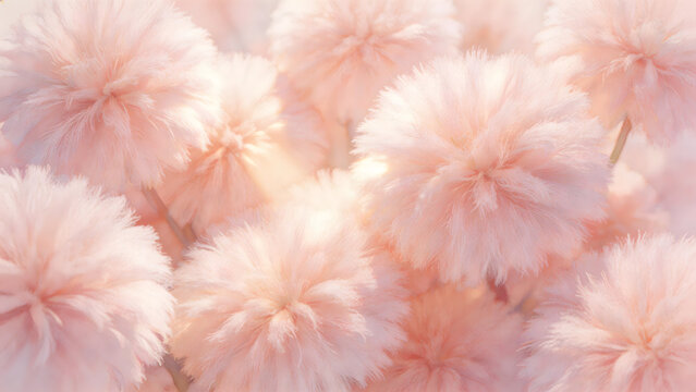 Pink fluffy pom poms