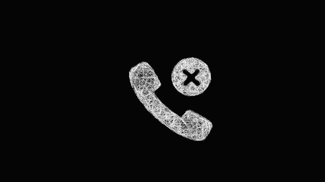 Sketch missed call icon animation - smooth progressive reveal