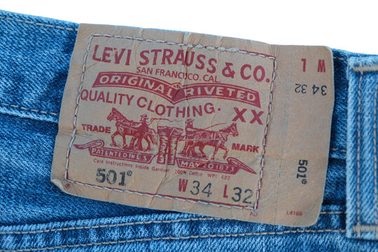 Blaue Levi Strauss 501 Jeans Hose W34 L32, Z&uuml;rich 4 April 2026