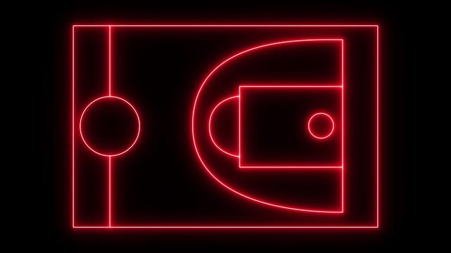 Aerial view of old school basketball court from above, Malta. motion animated on transparent background.
