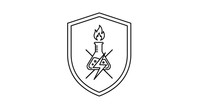 Chemical Hazard Protection Shield Icon
