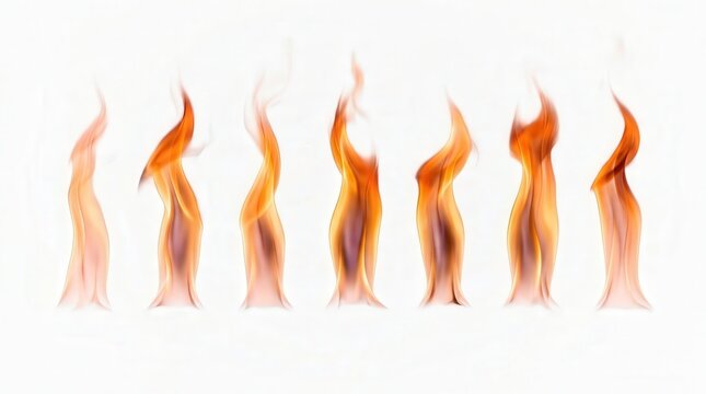 Photo Sequence of Rising Flames in a Row for Fire and Safety Concept