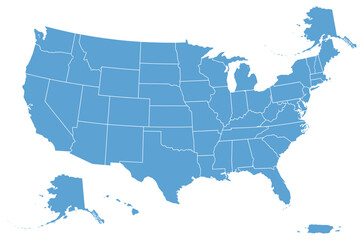 Obraz premium Map of the united states of america