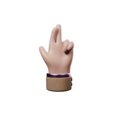 Handgeste 3D, PNG - Luck