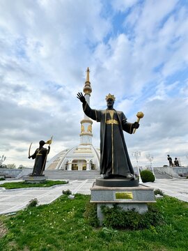 Monument to Muhammet Togrul Beg, founder of the Seljuk Empire, in Independence Park, Ashgabat, Turkmenistan 