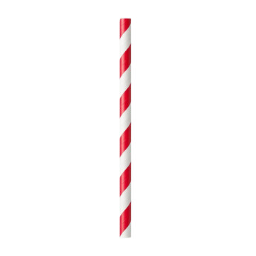 Red and white striped drinking straw
