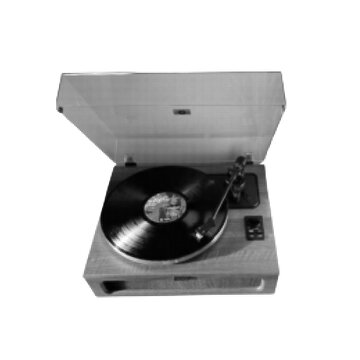 Vintage Record Player Halftone Illustration