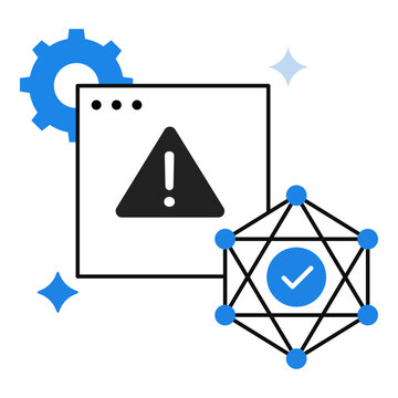 AI Anomaly Detection System Icon. AI, Detection, Alert Symbol. Illustration for Threat Detection Concept.