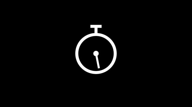 Stopwatch timer icon animation with ticking clock motion.Clock icon animation on background .