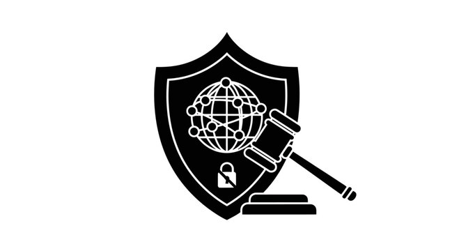 law and justice shield icon.