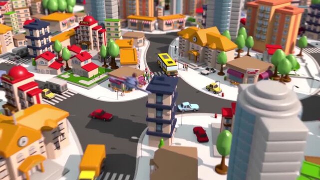 Modern Office Animation Showing Workplace Interior and Corporate Environment