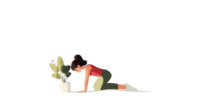 girl beauty yoga lifestyle flat design character video motion suitable to your yoga, brand, display, template, healthcare, sport, meditation, and more