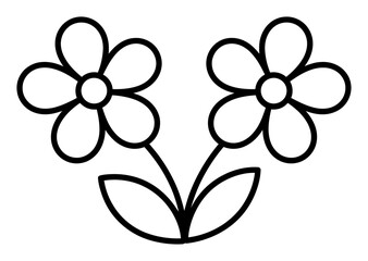 Fototapeta premium Simple Floral Line Art Vector Illustration