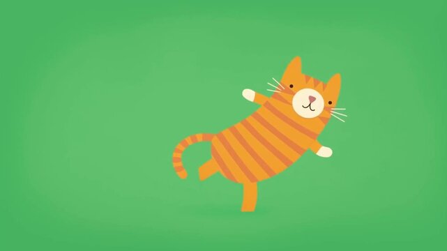 funny flat cartoon cat