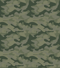 Fototapeta premium Seamless Military Green Woodland Camouflage Vector Pattern