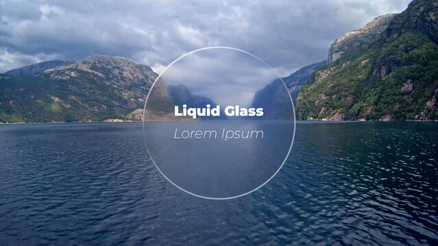Liquid Glass Minimal Wide Title with Elegant Circle UI Text Reveal