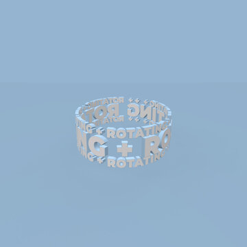 Rotating 3D Text Square Title for Social Media Post and Feed