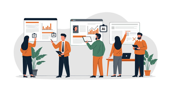 A minimalist illustration of a woman in business attire. Ideal for websites, presentations, or marketing materials emphasizing professionalism and mod