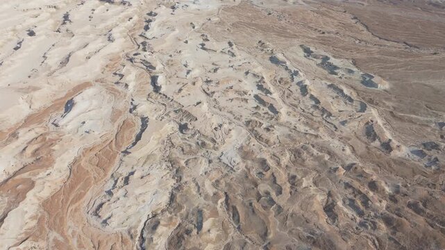 Aerial Canyons Near Masada Dead Sea