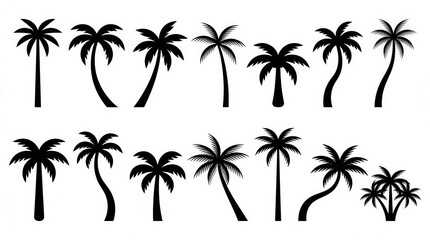 Obraz premium Vector Illustration of Tropical Palm Trees in a Paradise Landscape for Vacation and Travel Design