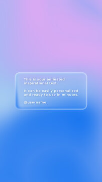 Vertical Liquid Glass Quote Titles &ndash; Transparent Text on Gradient Background