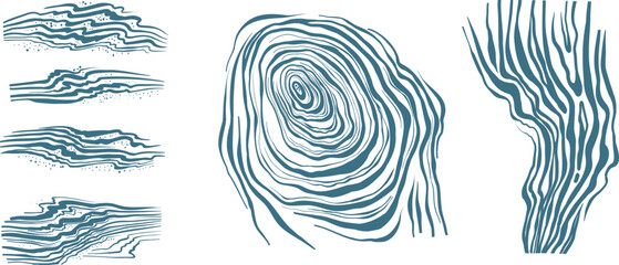 Abstract Wave Lines Vector Set Organic Flowing Shape Elements