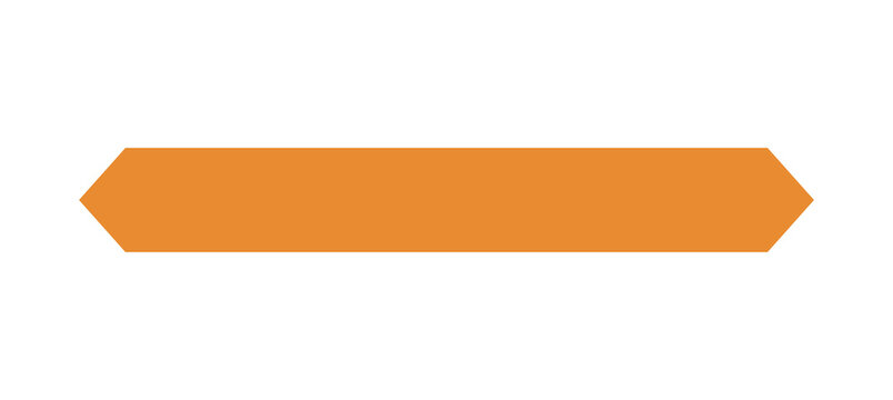 Orange arrow ribbon banner shape