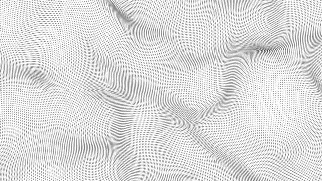 Vibrant dynamic black dot pattern particle forming an intricate abstract wave on a white background a captivating digital artwork showcasing movement and contemporary bold design