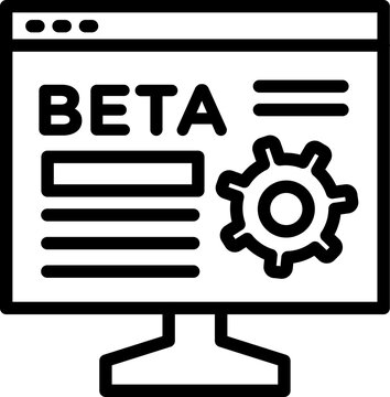 Beta Line Icon, Beta Minimal Icon, Beta Outline Icon