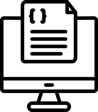 Programming Notes Line Icon, Programming Notes Minimal Icon, Programming Notes Outline Icon