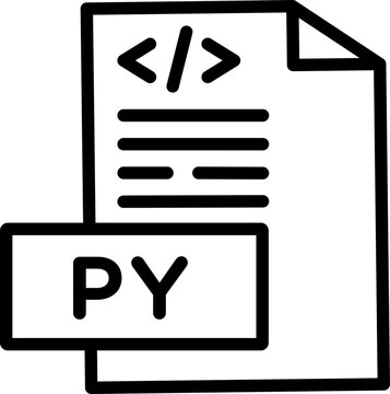 Python File Line Icon, Python File Minimal Icon, Python File Outline Icon