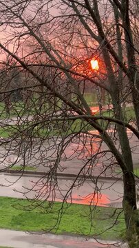 sunset in the city 