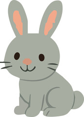 Obraz premium Gray hare funny cute fluffy