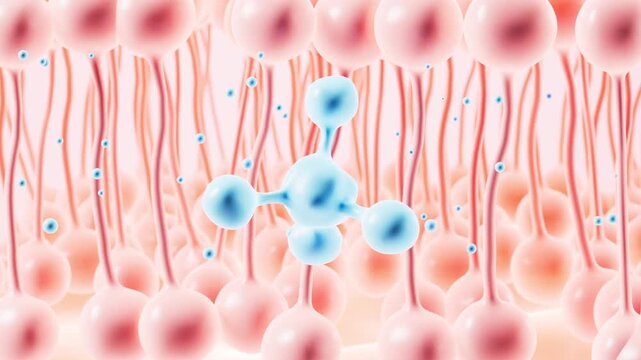 Human skin layer. Human skin cells.Used for cosmetics advertisements, skin care, beauty treatments, etc. 3d rendering.