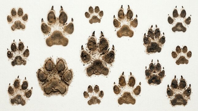 Paw Print Series - Animal Tracks in Soil and Mud, Nature Photography