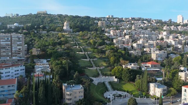 Bahai Hanging Gardens on Mount Carmel in Haifa Israel