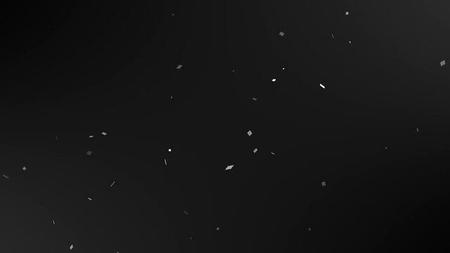 White shimmering square particles on dark background for intros and outros, cinematic transitions, luxury presentations