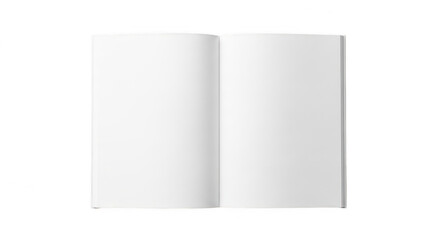 Fototapeta premium Open blank notebook with clean white pages ready for writing isolated on transparent background,png