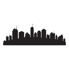 Obraz premium City Skyline Silhouette Minimalist Vector Illustration