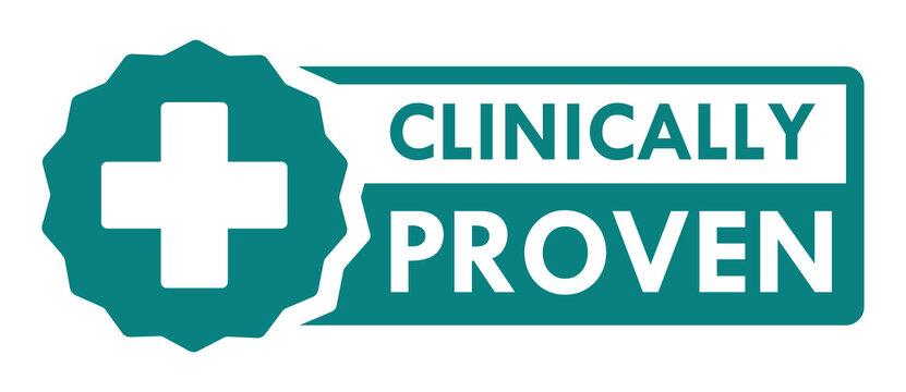 Clinically Proven Label &ndash; Dermatologically Tested Badge, Scientific Skincare Approval Seal, Medical Verified Icon, Quality Assurance Logo, Black Line Vector Isolated on White Background