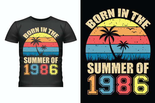 Vintage Retro Sunset Typography T-Shirt Design
