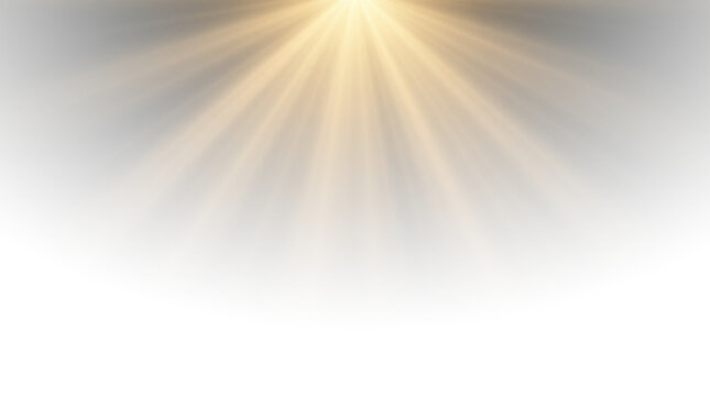golden light rays shining down on black background