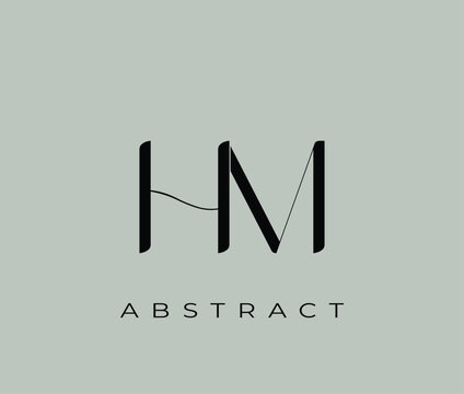 Abstract logo design with HM letters and minimalist style